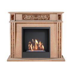 Биокамин в мраморном портале SteelHeat Capella S