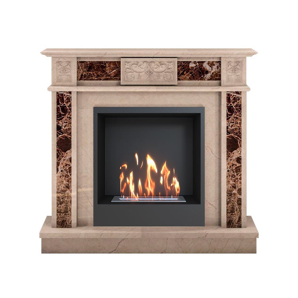 Биокамин в мраморном портале SteelHeat Vienna S