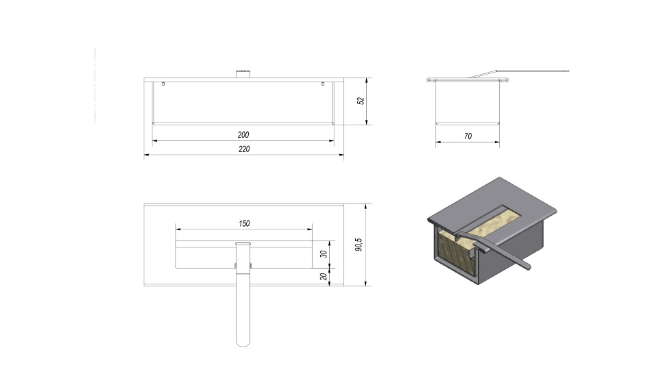 Прямоугольный контейнер Kratki MINI, TUV(AF/PM/TUV)