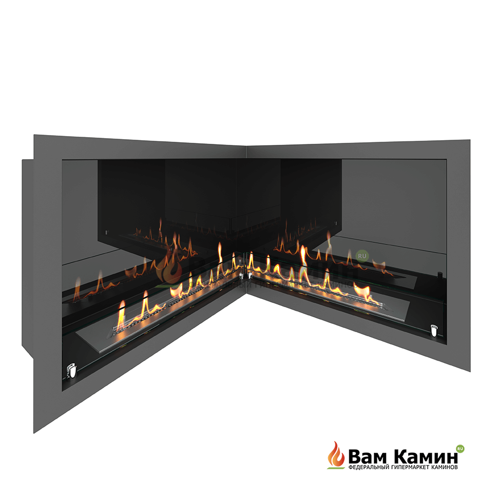 Угловые очаги на заказ под угловые топливные блоки Угловой очаг под угловой топливный блок внутренний на заказ