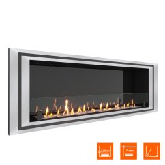 Биокамин встраиваемый SteelHeat LONG-D 1500 XL